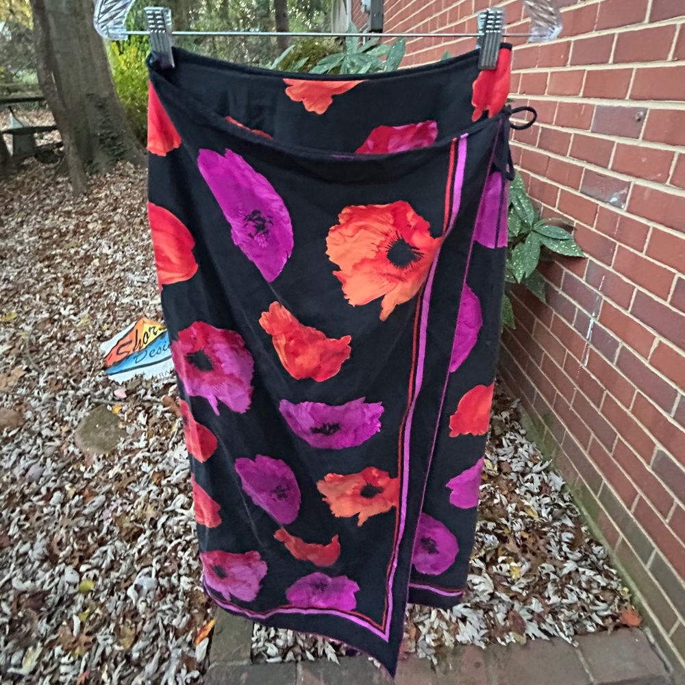 Dana Buchman Floral Wrap Skirt
